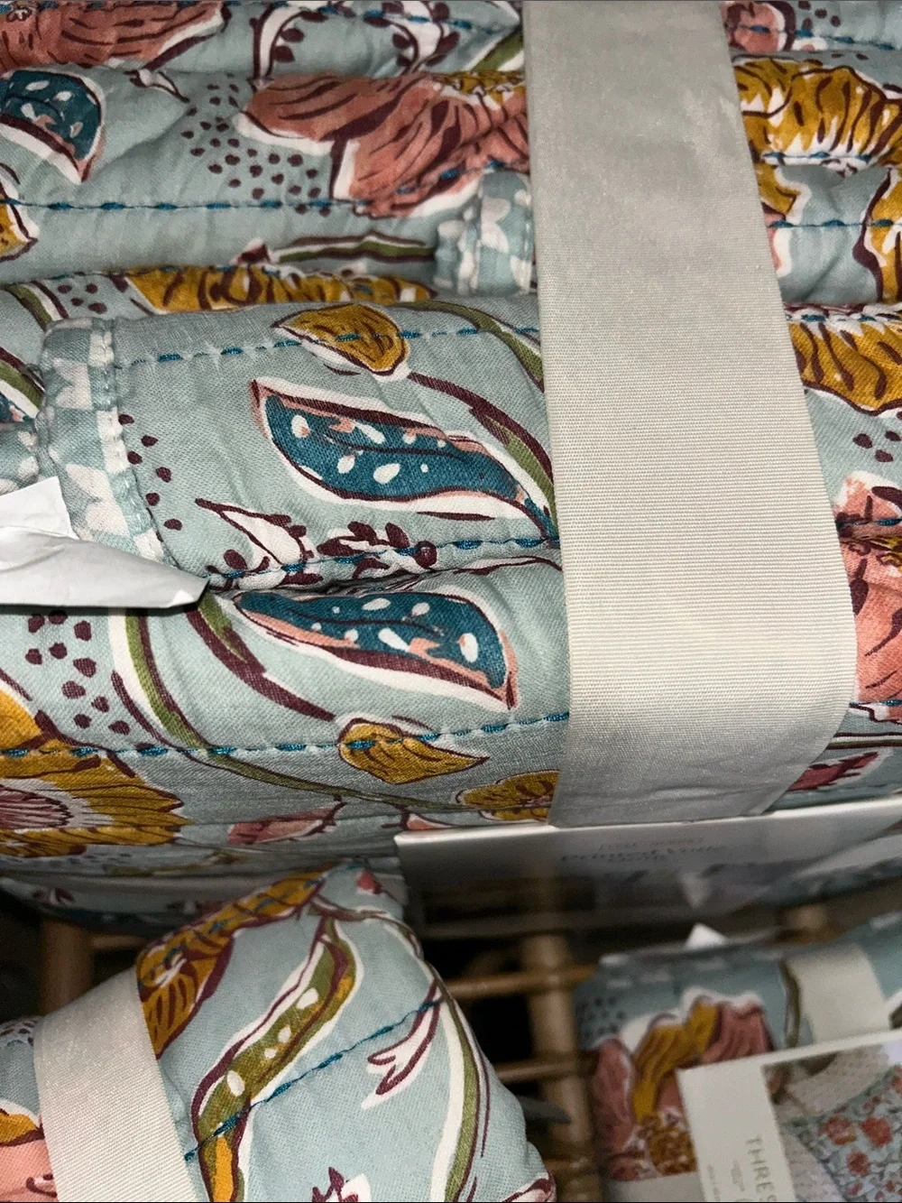 Threshold F/Q 3- Piece Quilt & Shams Set in Blue Floral Printed Viole